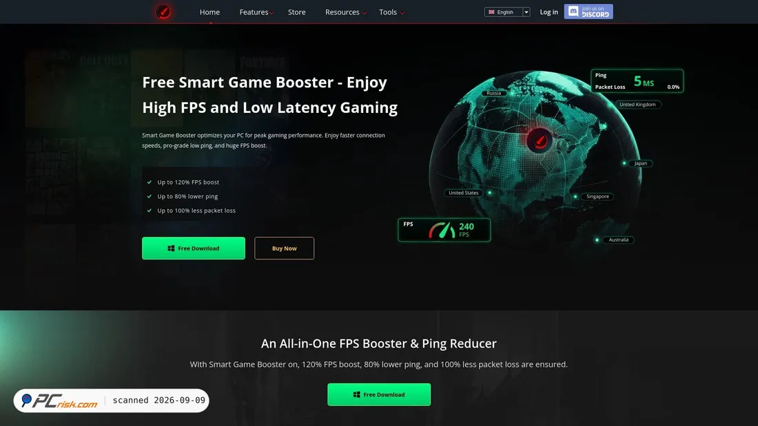 Screenshot von gamebooster.itopvpn.com