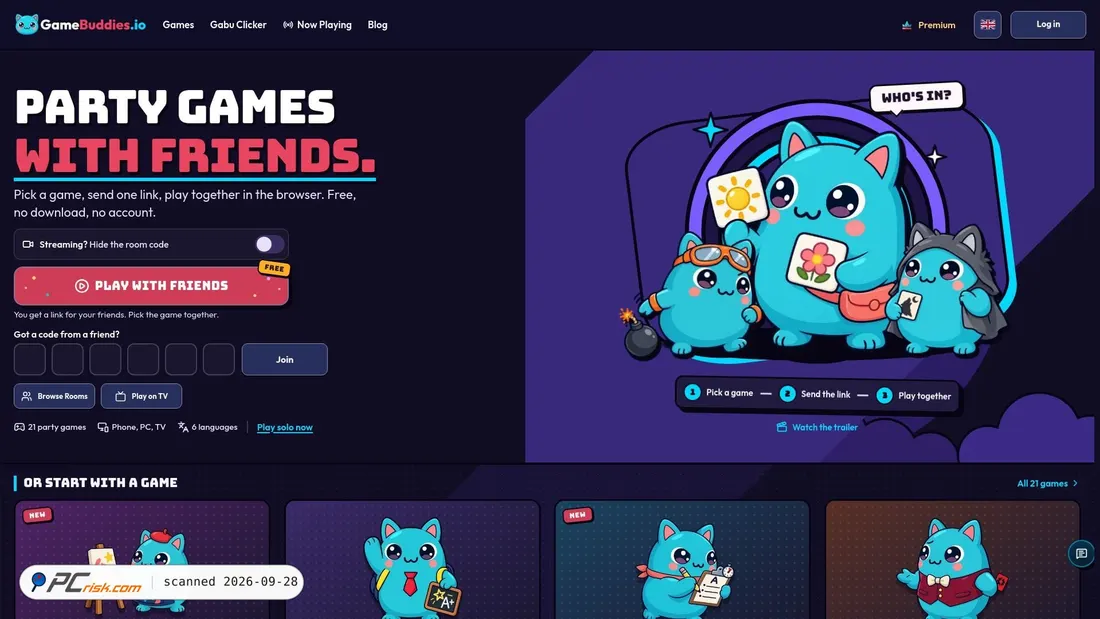 Captura de ecrã de gamebuddies.io
