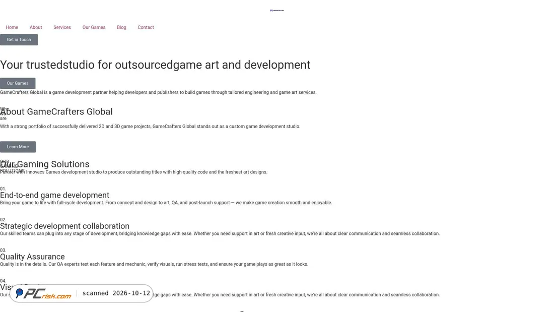 Screenshot of gamecraftersglobal.com