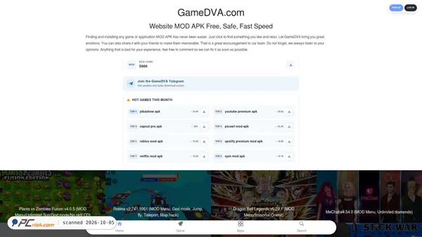 Screenshot di gamedva.com