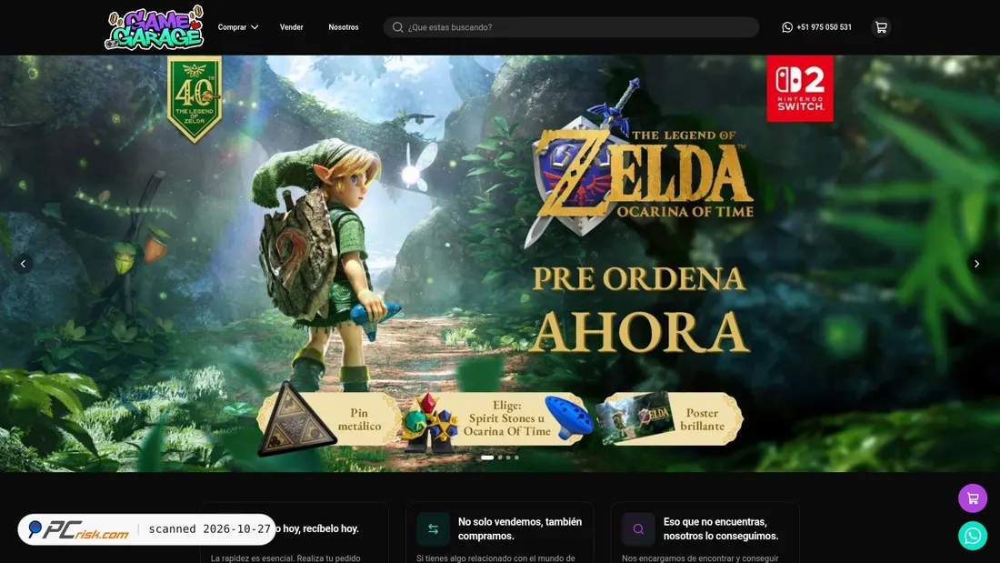 Screenshot von gamegarage.pe