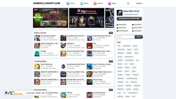 gamekillerapp.com screenshot