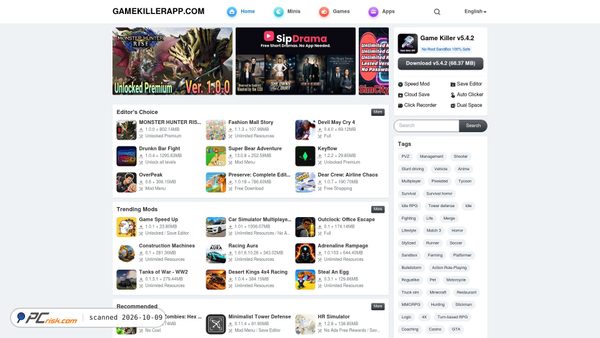 gamekillerapp.com Screenshot