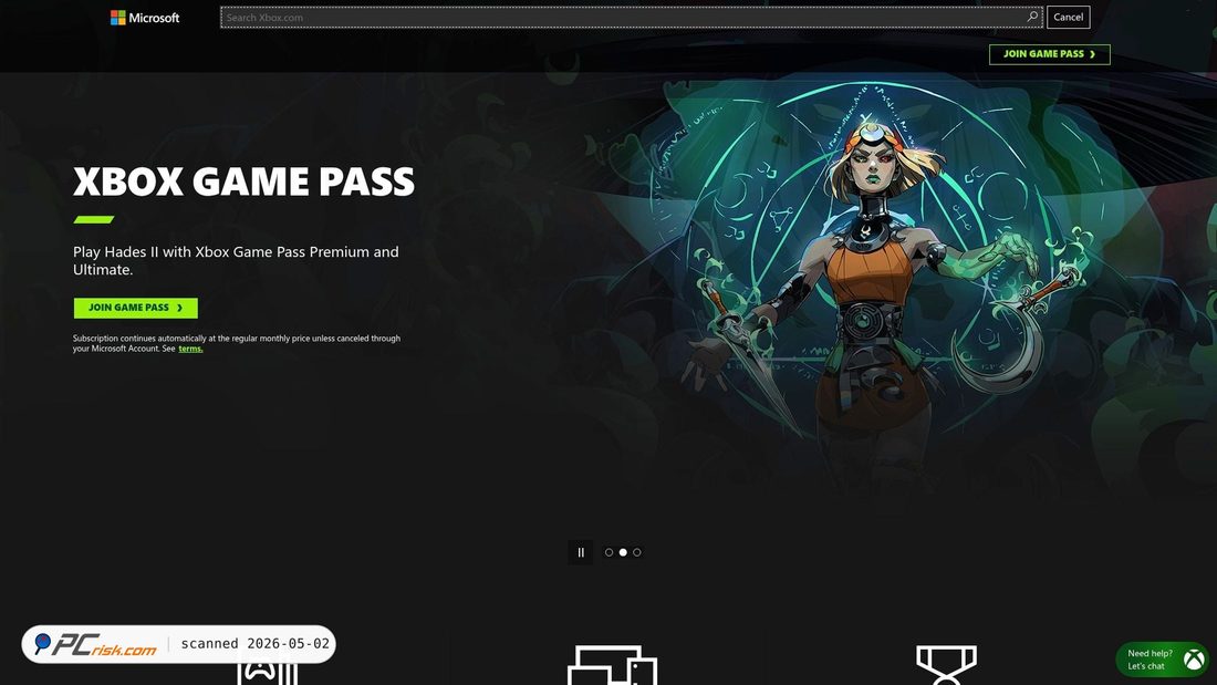 Screenshot di gamepass.com