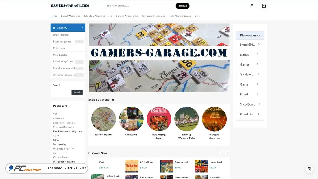 Captura de ecrã de gamers-garage.com