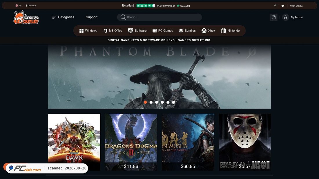 Screenshot van gamers-outlet.net