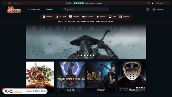 Capture d’écran de gamers-outlet.net