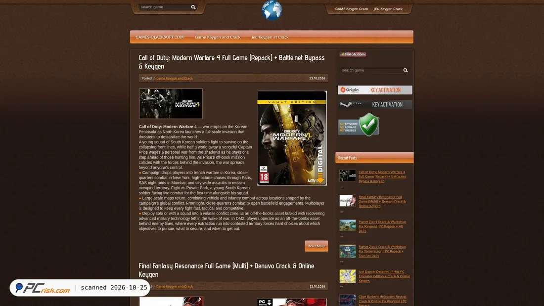 Screenshot von games-blacksoft.com