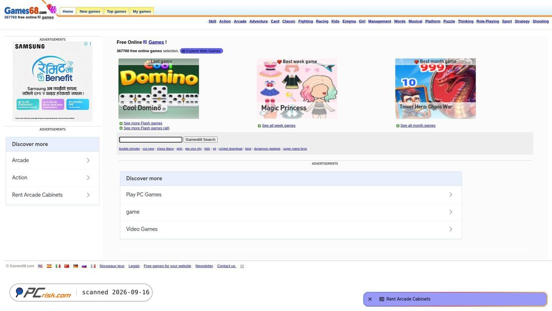 Screenshot van games68.com