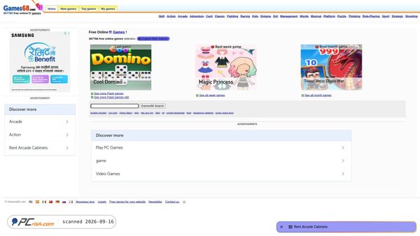 Screenshot van games68.com