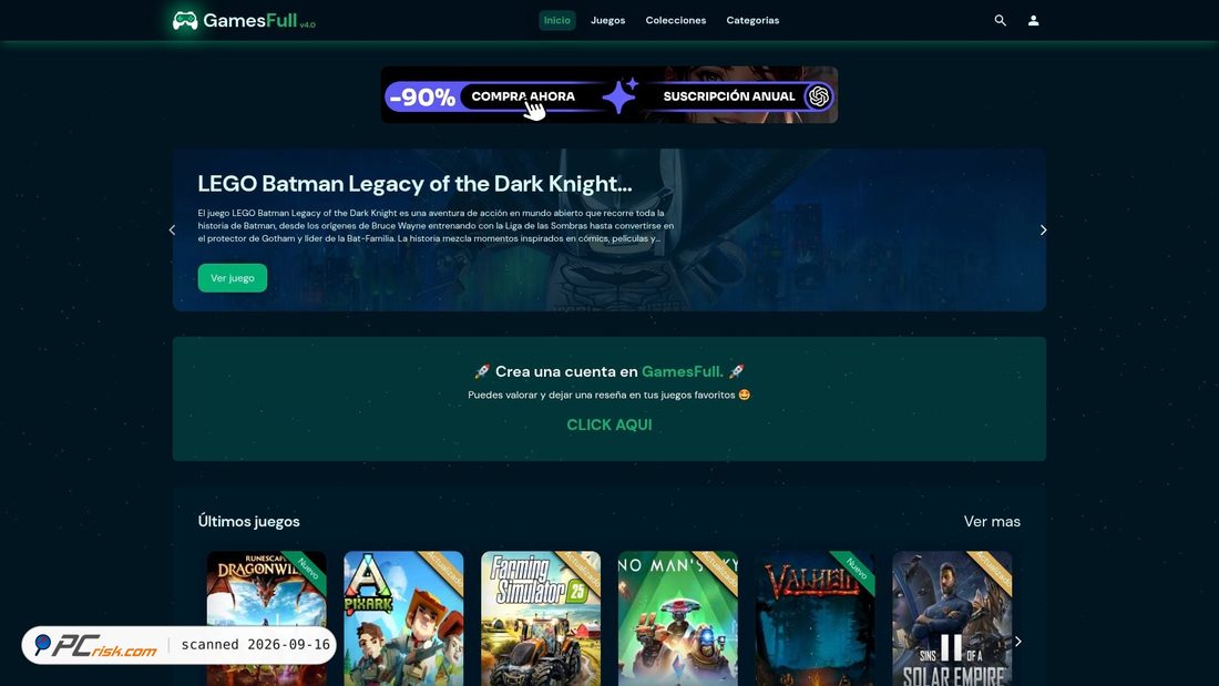 Captura de ecrã de gamesfull.app