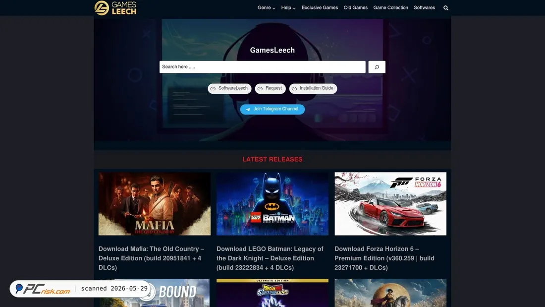 Screenshot of gamesleech.com