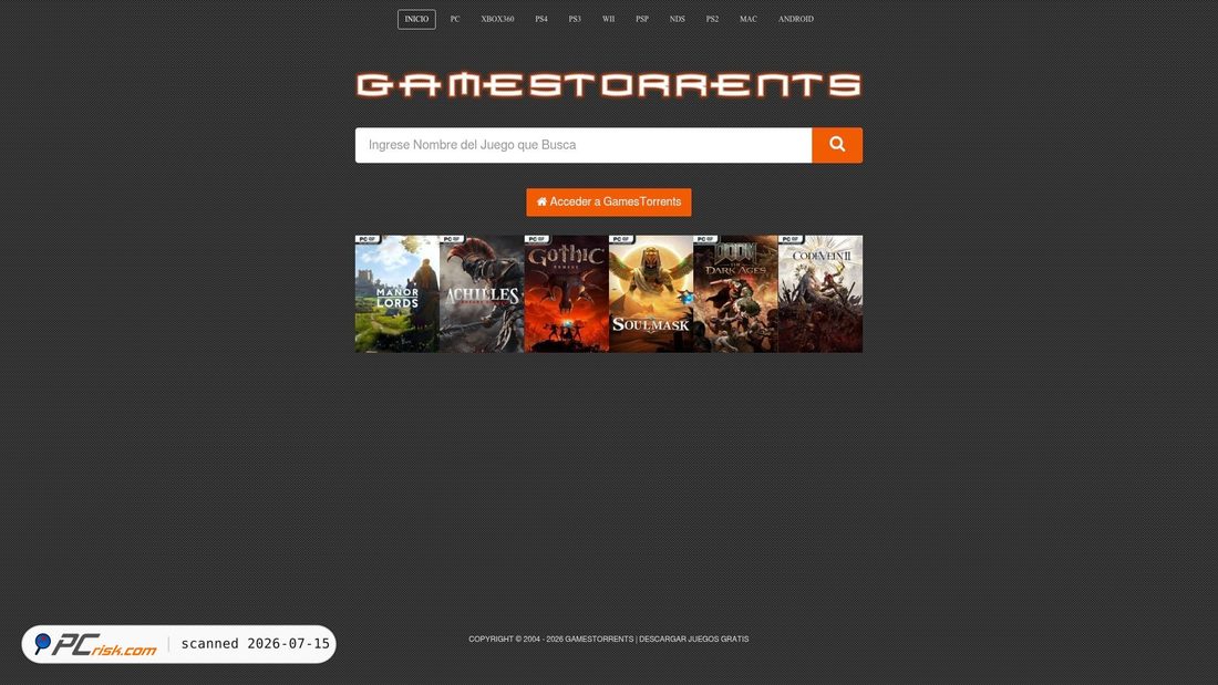 Screenshot von gamestorrents.app