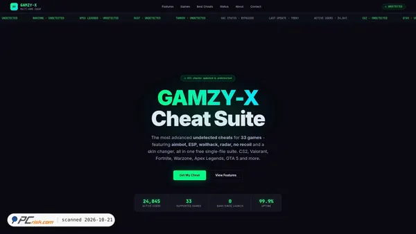Screenshot di gamzyx.com