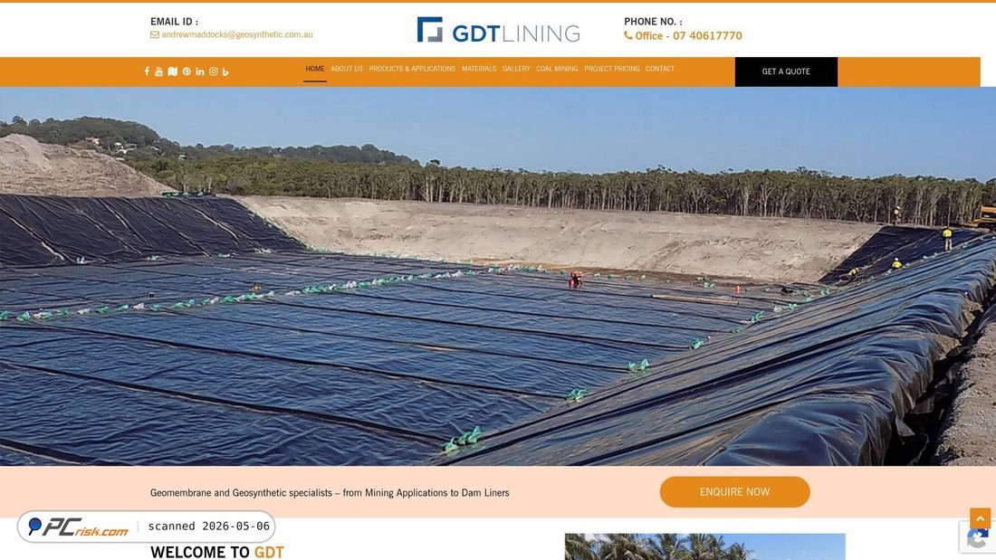 Screenshot von gdtlining.com.au