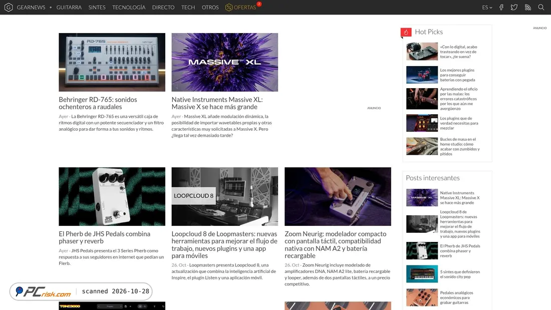 Screenshot van gearnews.es