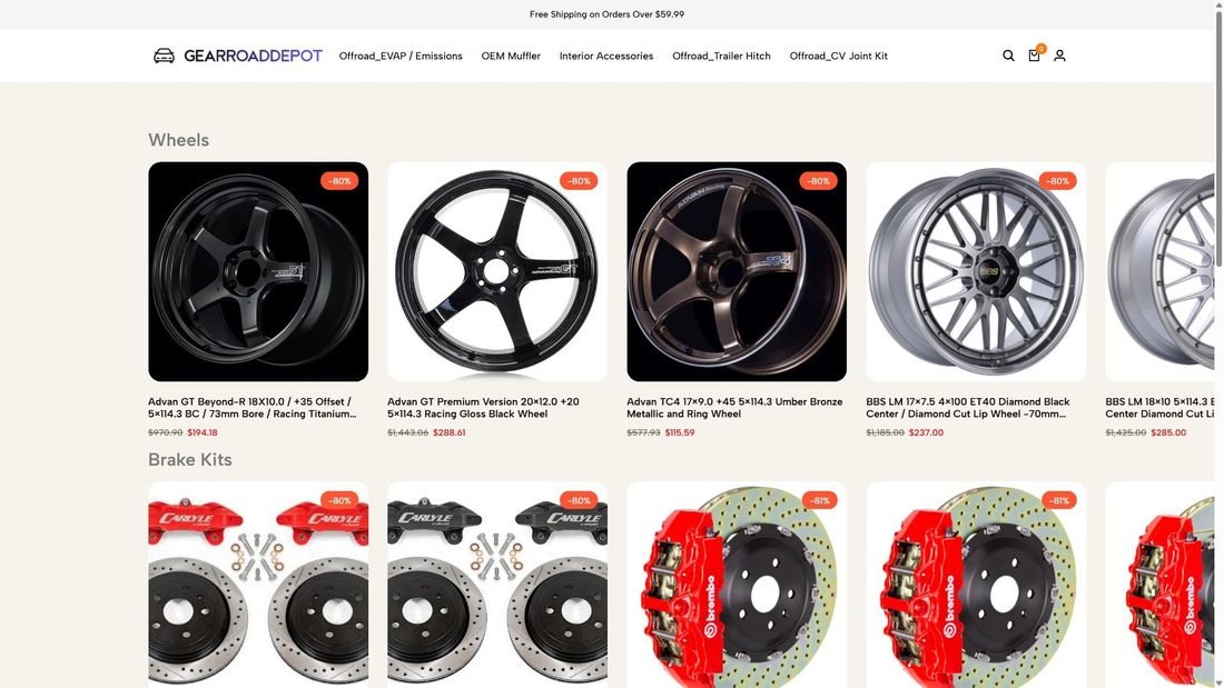 Zrzut ekranu gearroaddepot.com