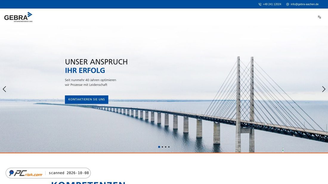 Captura de ecrã de gebra-aachen.de
