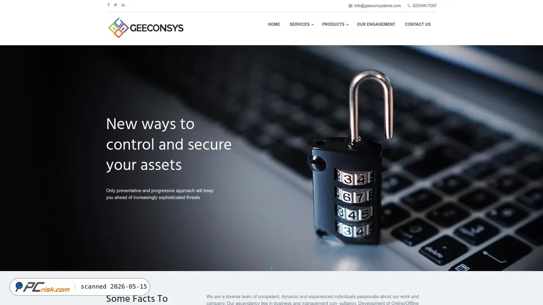 Screenshot of geeconsys.co.uk