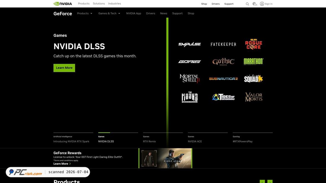 Screenshot of geforce.com