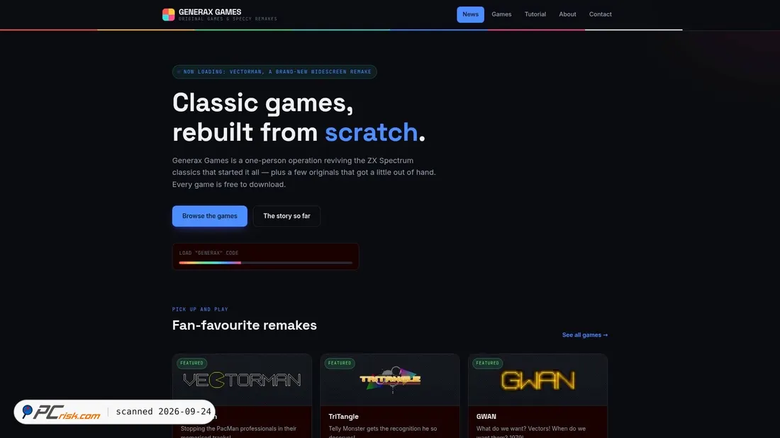 Captura de ecrã de generaxgames.gamer.gd