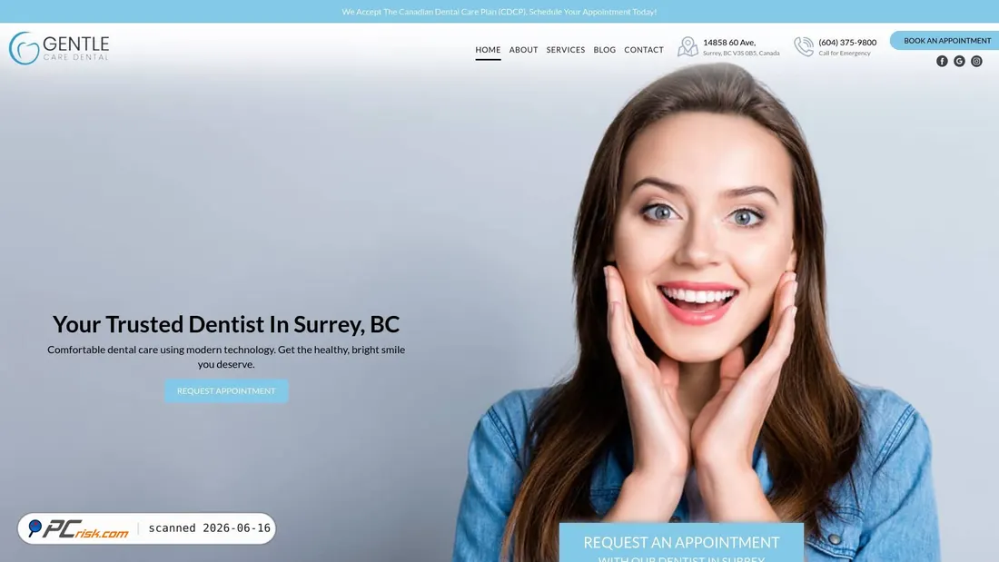 Screenshot di gentlecaredentalsurrey.com