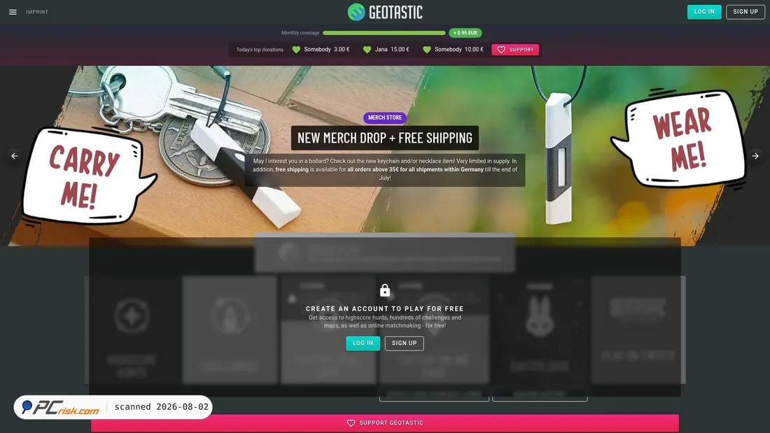 Screenshot of geotastic.net