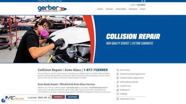 Screenshot di gerbercollision.com