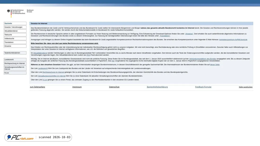 Screenshot van gesetze-im-internet.de