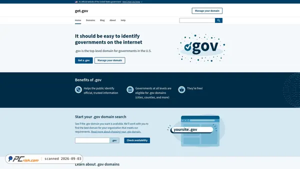 Screenshot di get.gov