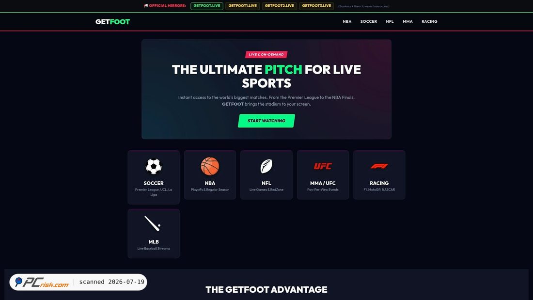 Screenshot of getfoot.live
