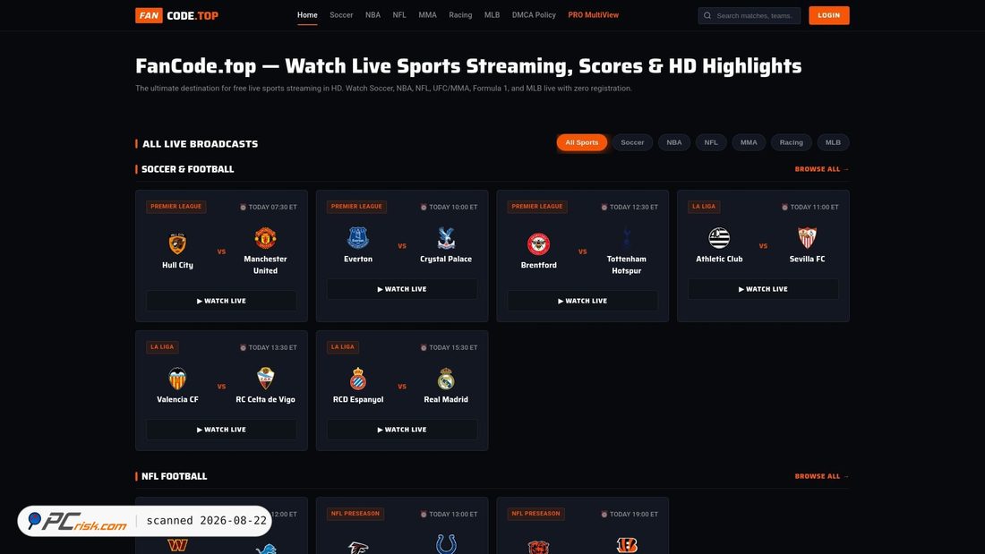 Screenshot von getfoot.live