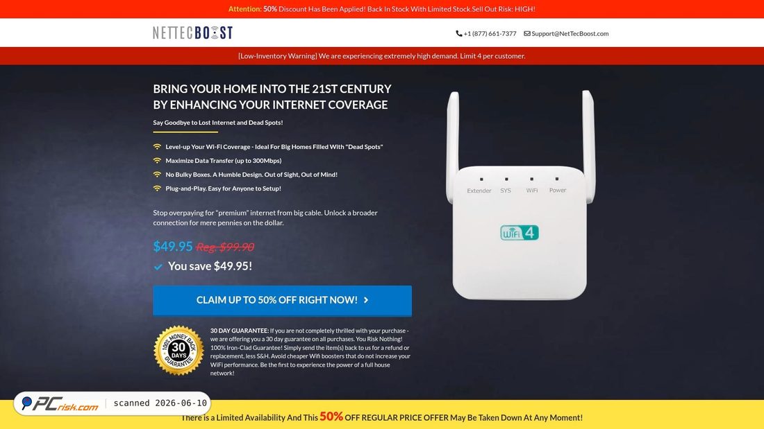 Screenshot di getnettecboost.com
