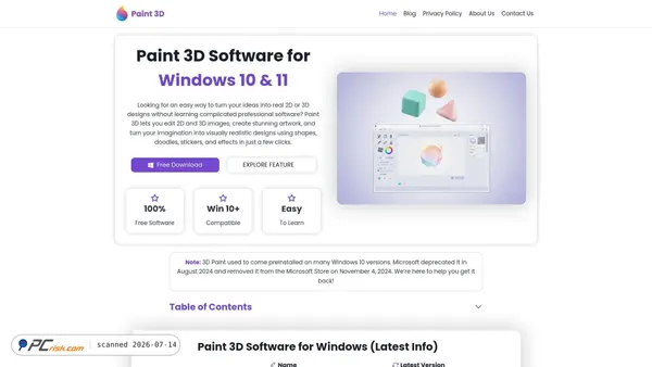 getpaint3d.com screenshot