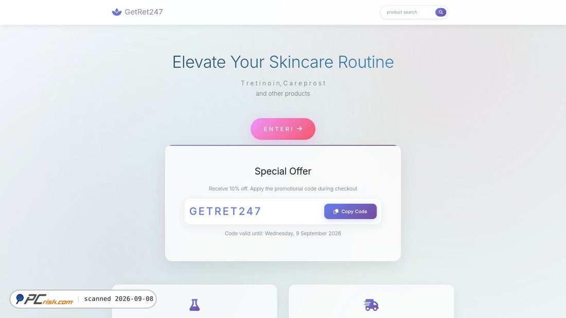 Captura de pantalla de getret247.com