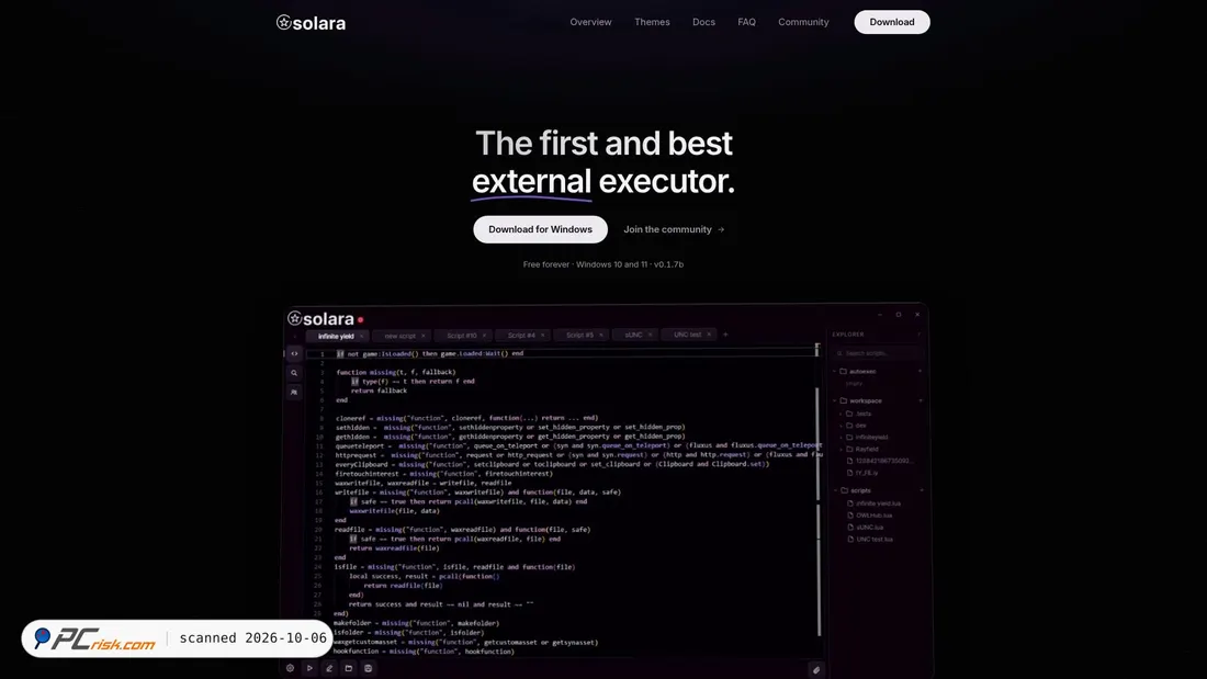 Captura de ecrã de getsolara.dev