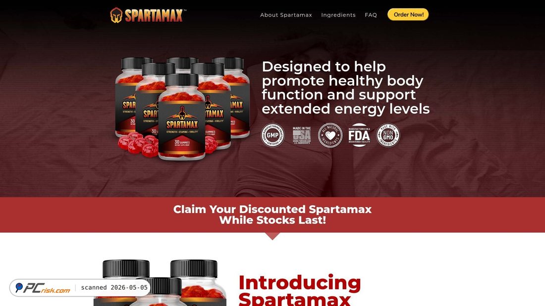 Captura de pantalla de getspartamax.com