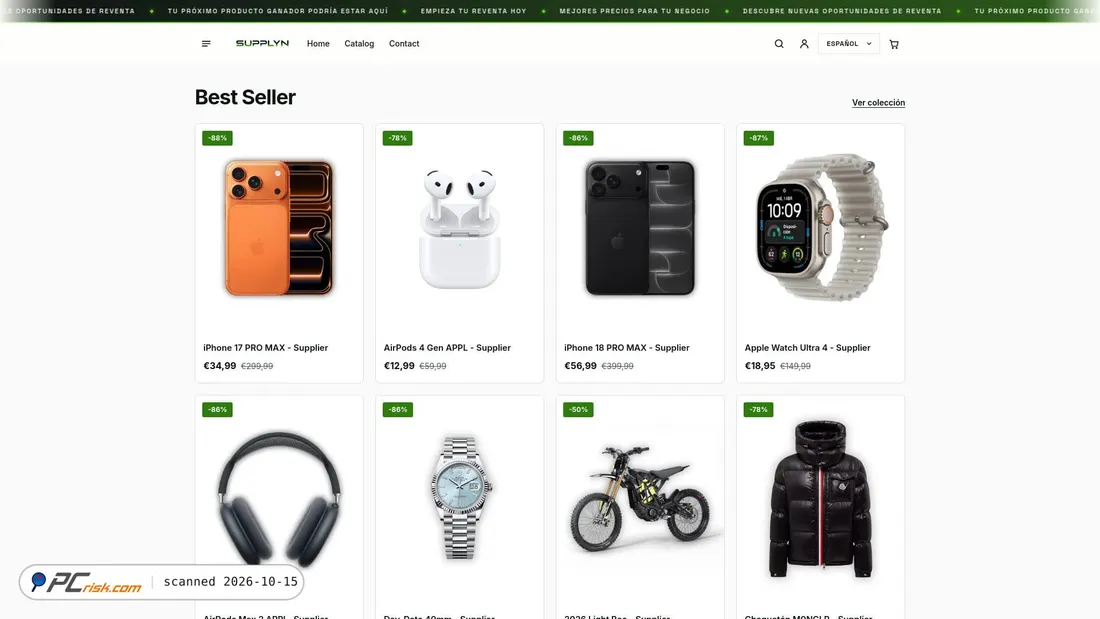 Captura de ecrã de getsupplyn.store