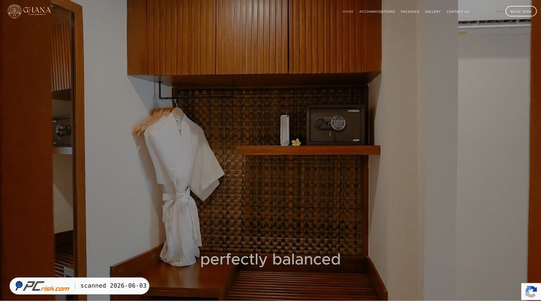 Screenshot of ghanavillaseminyak.com