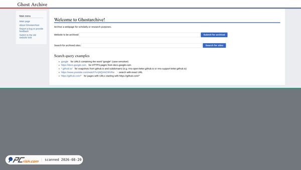 Screenshot di ghostarchive.org