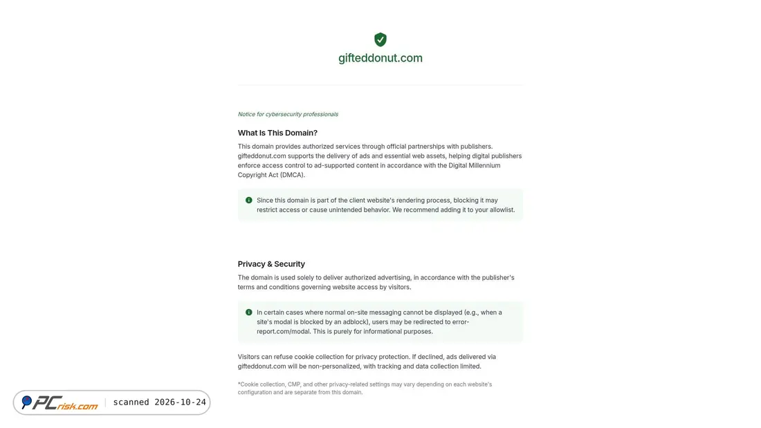 Screenshot of gifteddonut.com