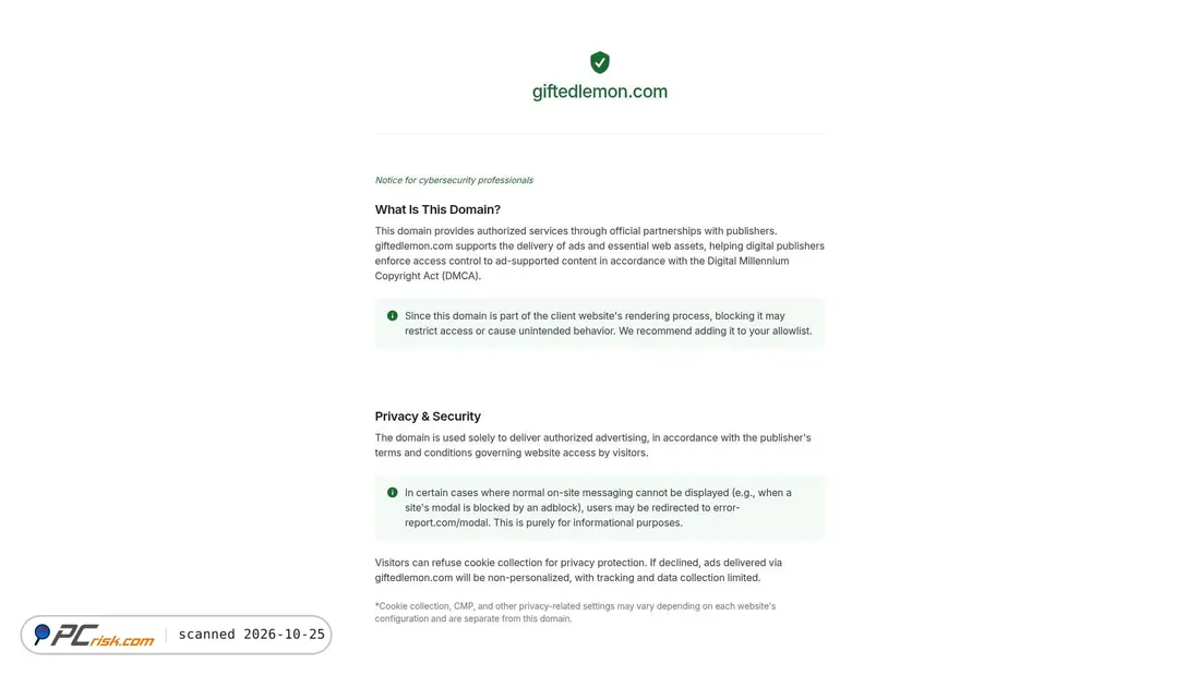 Screenshot von giftedlemon.com