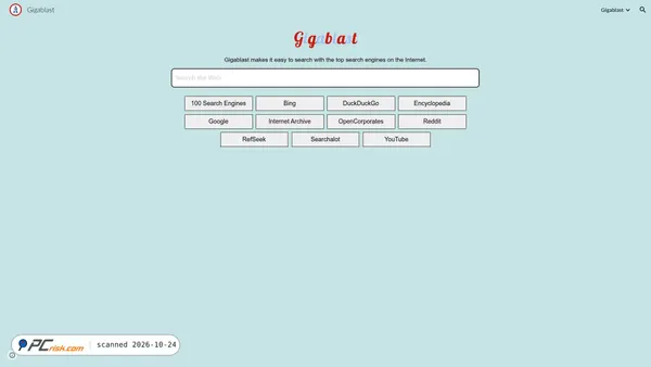gigablastsearchengine.com screenshot