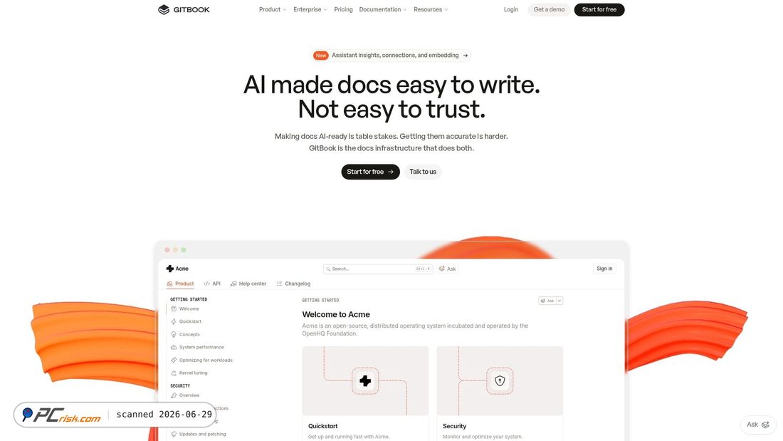 Screenshot of gitbook.io