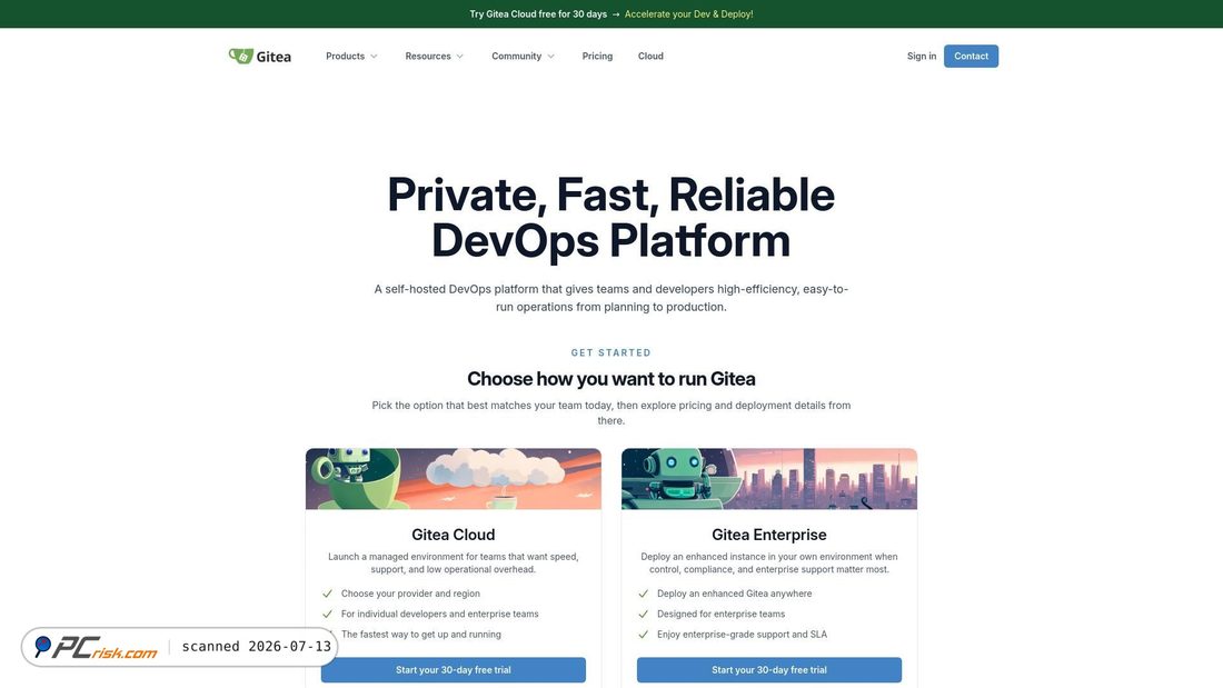 Screenshot of gitea.com
