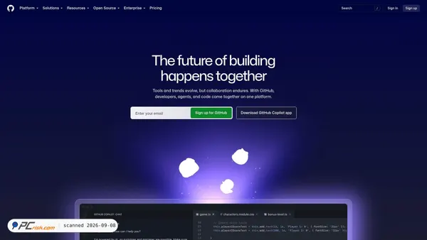 Capture d’écran de github.com