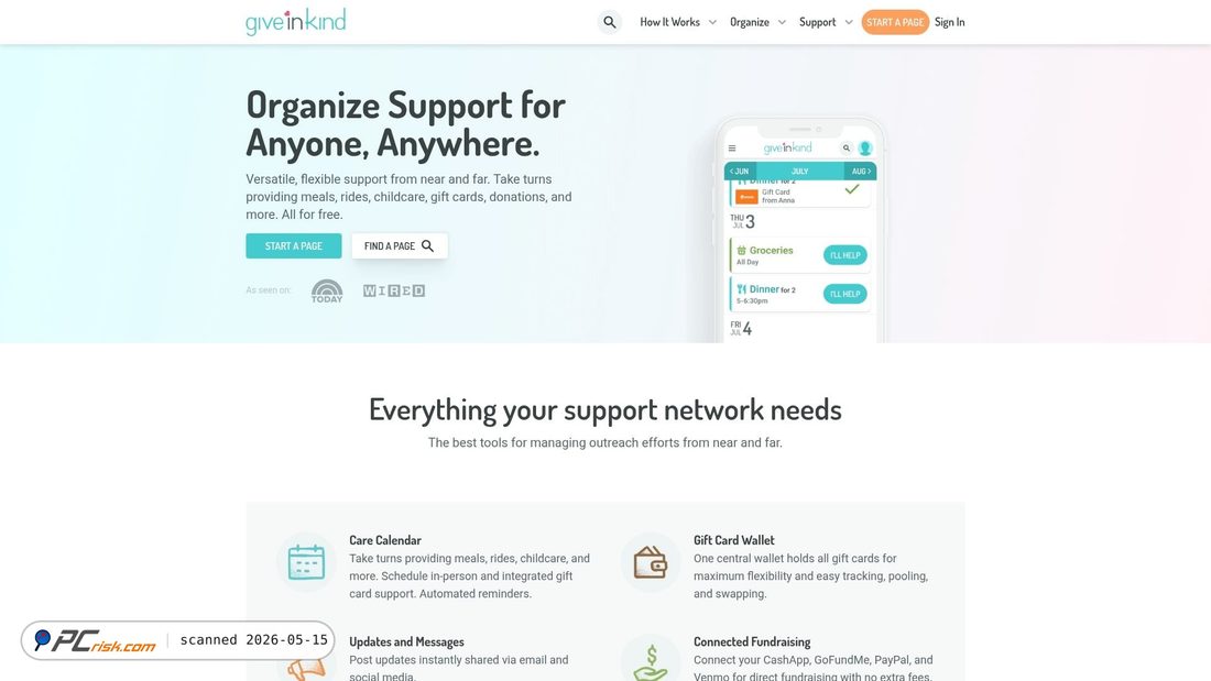 Screenshot of giveinkind.com