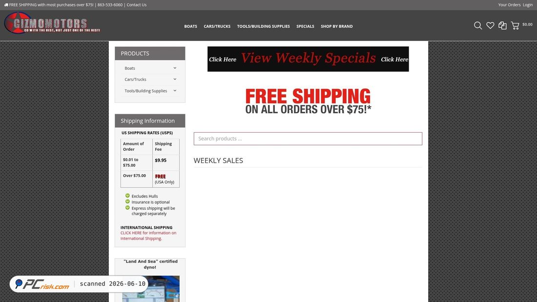 Screenshot of gizmomotors.com