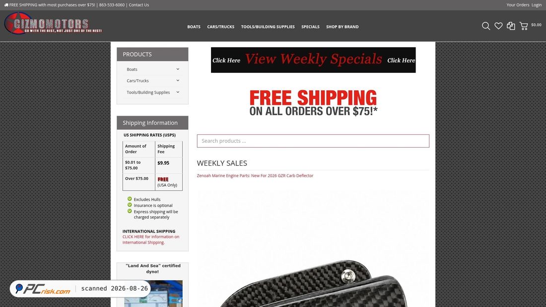 Screenshot di gizmomotors.com