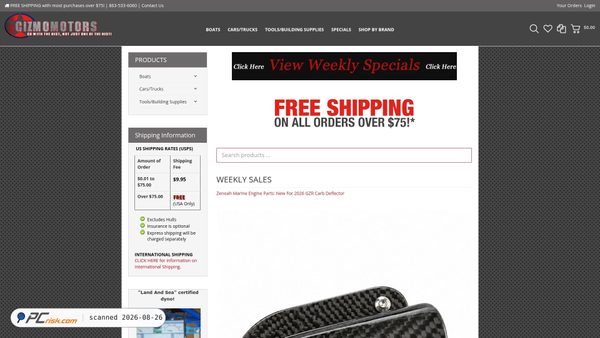 Screenshot di gizmomotors.com
